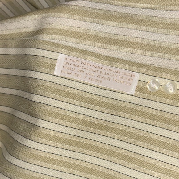 Nordstrom Olive Striped Button Down Shirt. 16 1/2. 35 - Picture 5 of 6